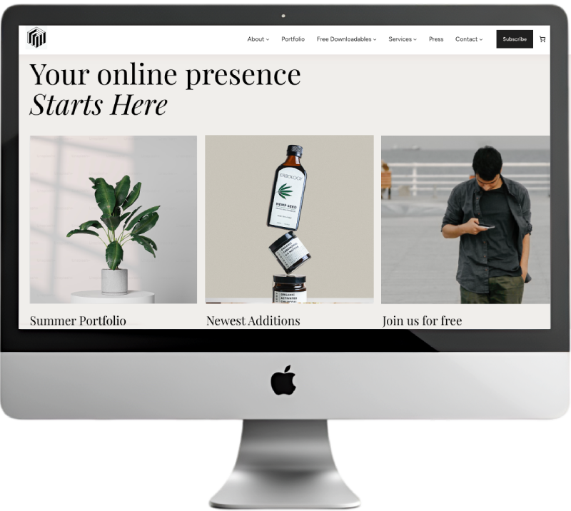 Computer showing web design